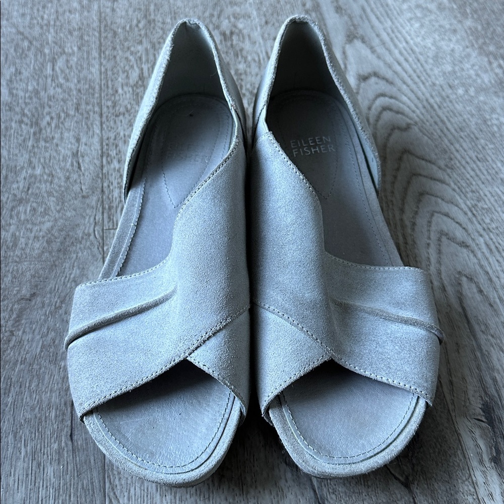 Eileen Fisher Light Gray Open-Toe Sandals